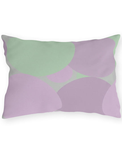 Pastel Lavender Purple and Soft Green Patches 20" x 14" Outdoor Pillow
