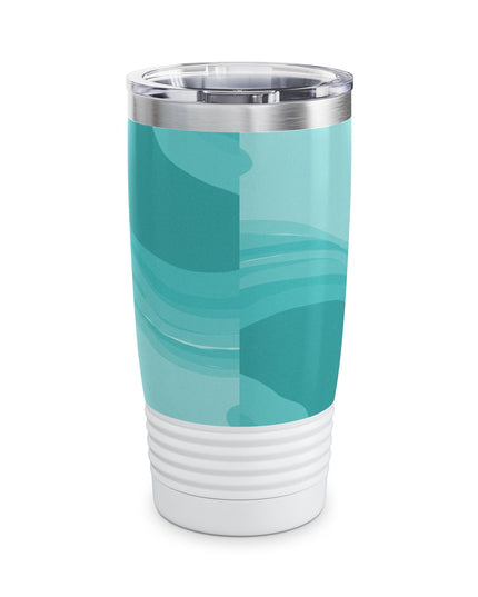Tif Green Wavey Ringneck Tumbler, 20oz in white