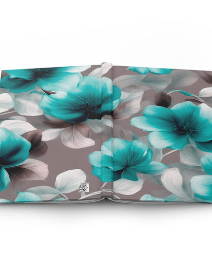 Tif Green Gray Floral Bunch Hardcover Journal Matte with 150 lined pages, 5.75" x 8"