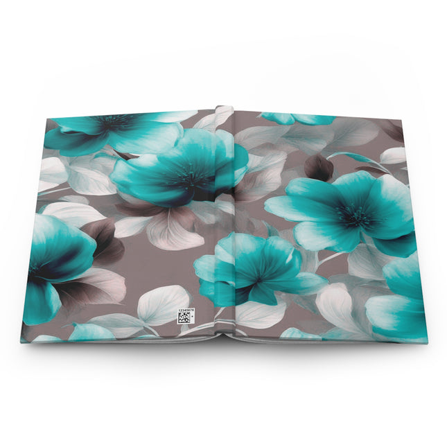 Tif Green Gray Floral Bunch Hardcover Journal Matte with 150 lined pages, 5.75" x 8"