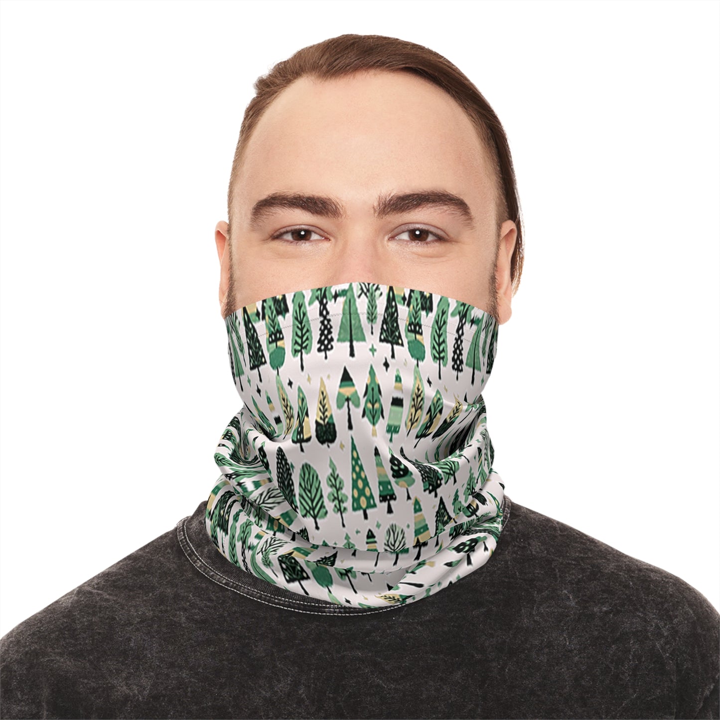Mini Vintage Green Trees Lightweight Neck Gaiter