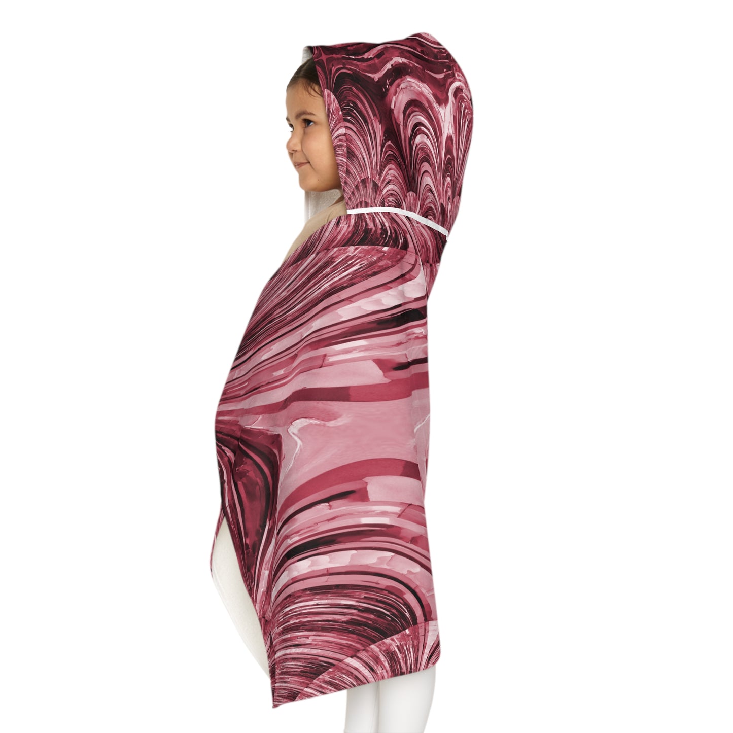 Uzi Spiral Ruby Youth Hooded Towel, 24" x 48"