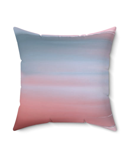 Gray Sea Pink Fog 18" x 18" Faux Suede Square Pillow