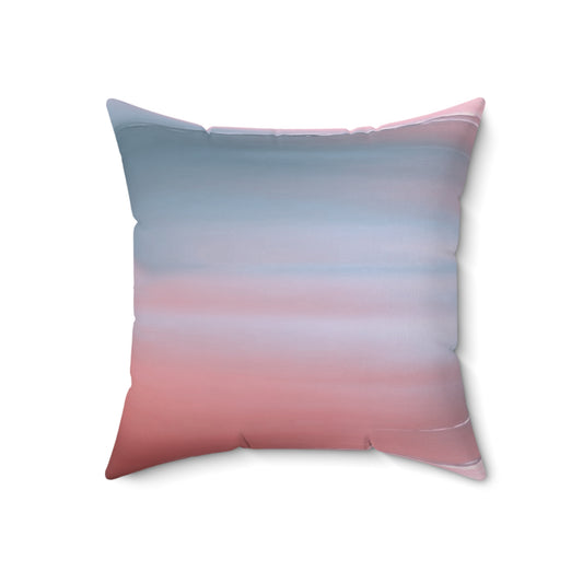 Gray Sea Pink Fog 18" x 18" Faux Suede Square Pillow