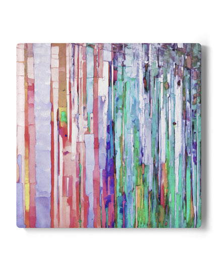 Striped Pastels 4" x 4" Square Ceramic Coaster