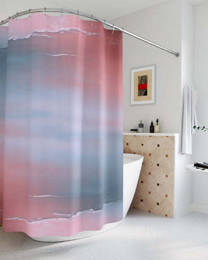 Gray Sea Pink Fog Shower Curtains, 71" x 74"