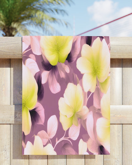 Lemon Blossom Floral Bunch Beach Towel, 24" x 44"