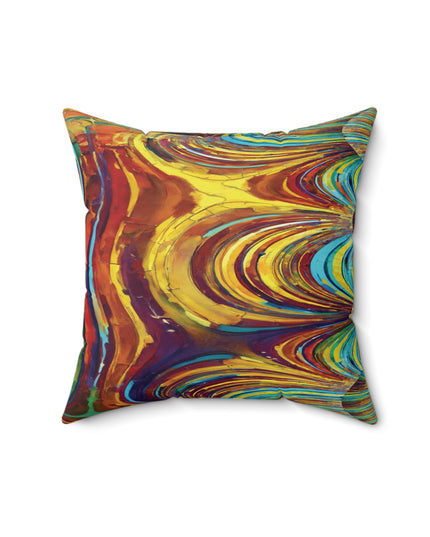 Uzi Spiral Alpha Faux Suede Square Pillow,  16" x 16"