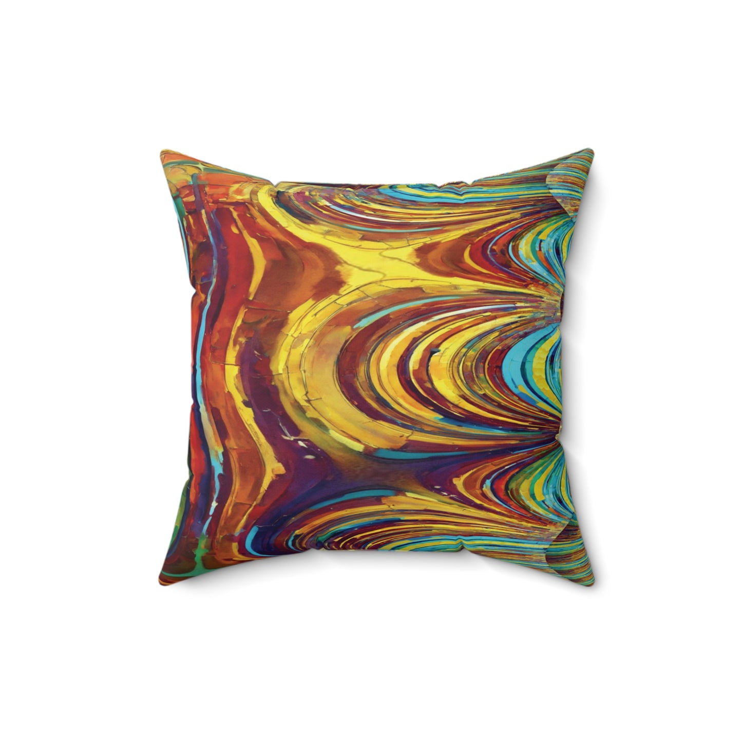 Uzi Spiral Alpha Faux Suede Square Pillow,  16" x 16"