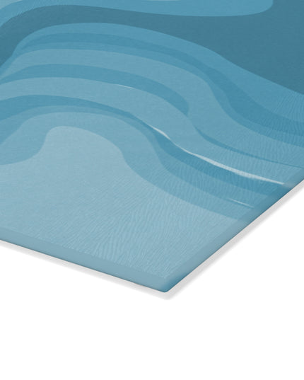 Sky Blue Wavey 8" x 11" Glass Cutting Board