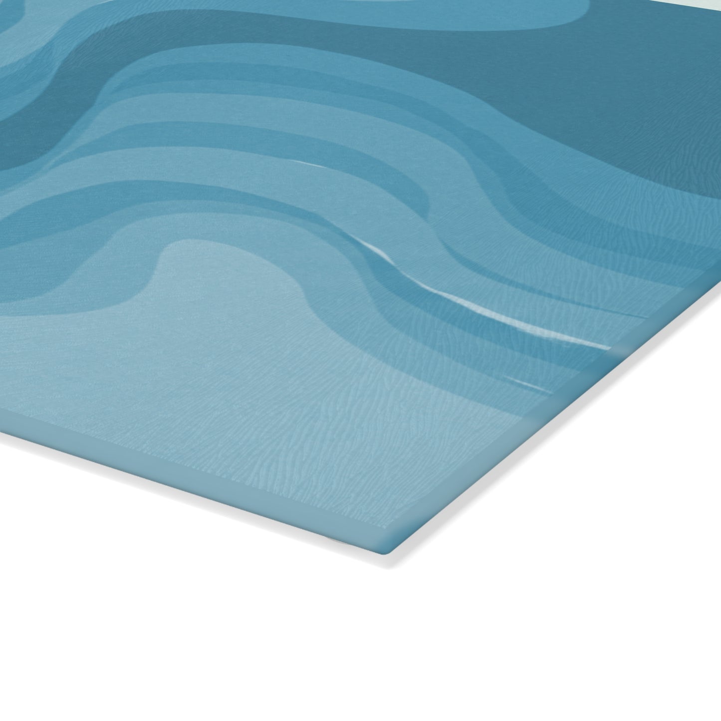 Sky Blue Wavey 8" x 11" Glass Cutting Board