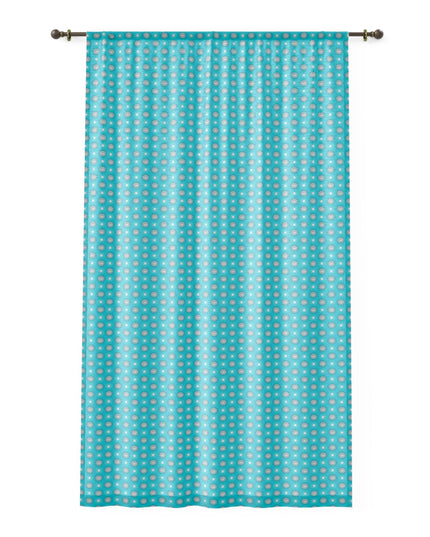Tif Green Star-crossed Bodies Sheer Window Curtain, 50" x 84", partially transparent