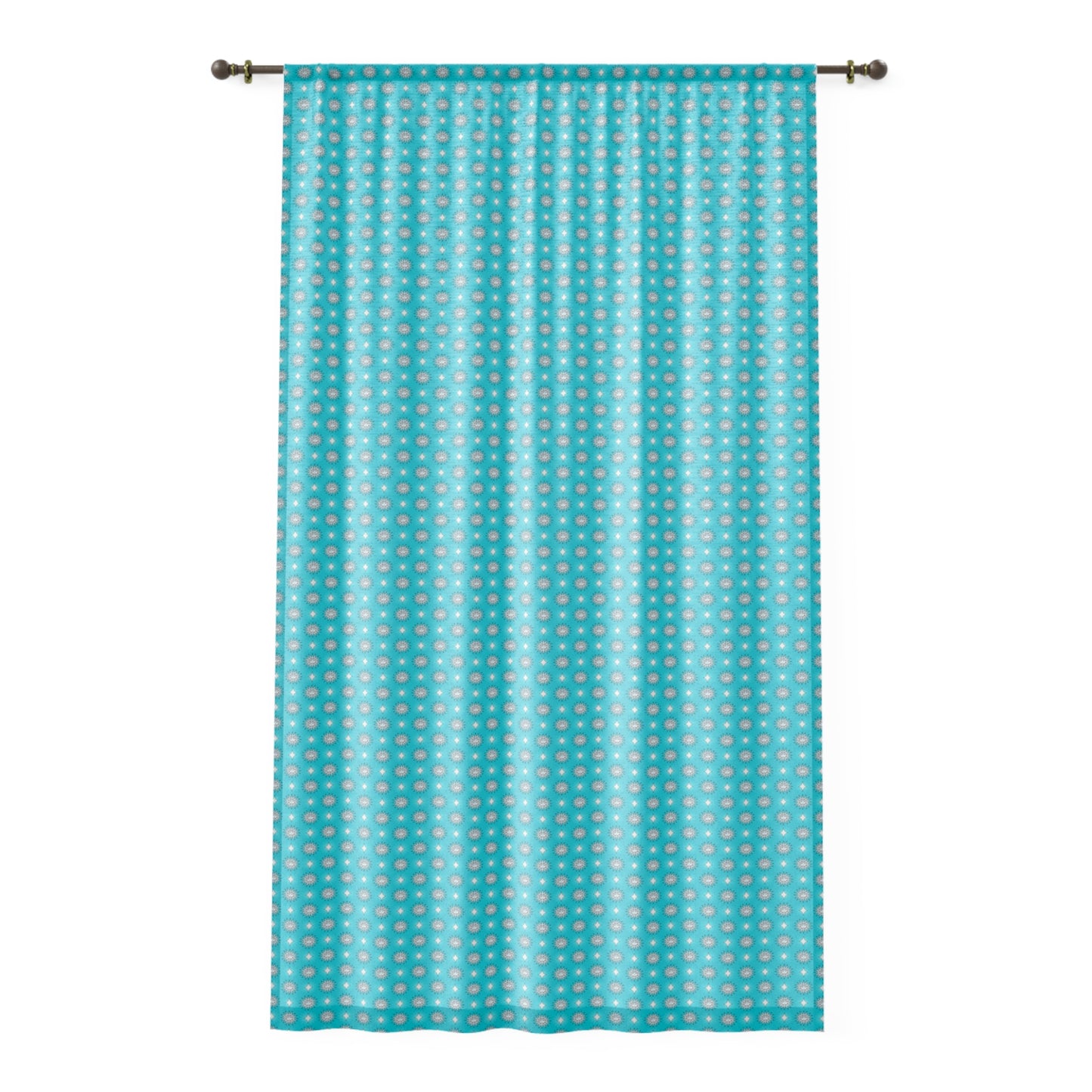 Tif Green Star-crossed Bodies Sheer Window Curtain, 50" x 84", partially transparent