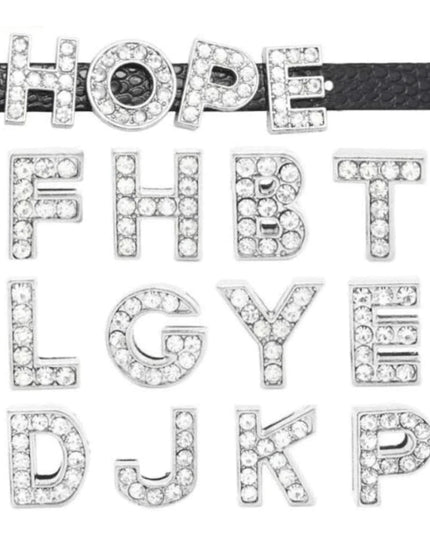 Pavé Letters -Silver Charms