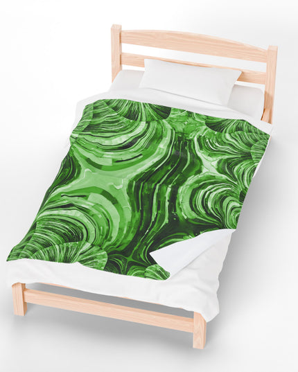 Uzi Spiral Mint Pastel Velveteen Plush Blanket, 50" x 60"