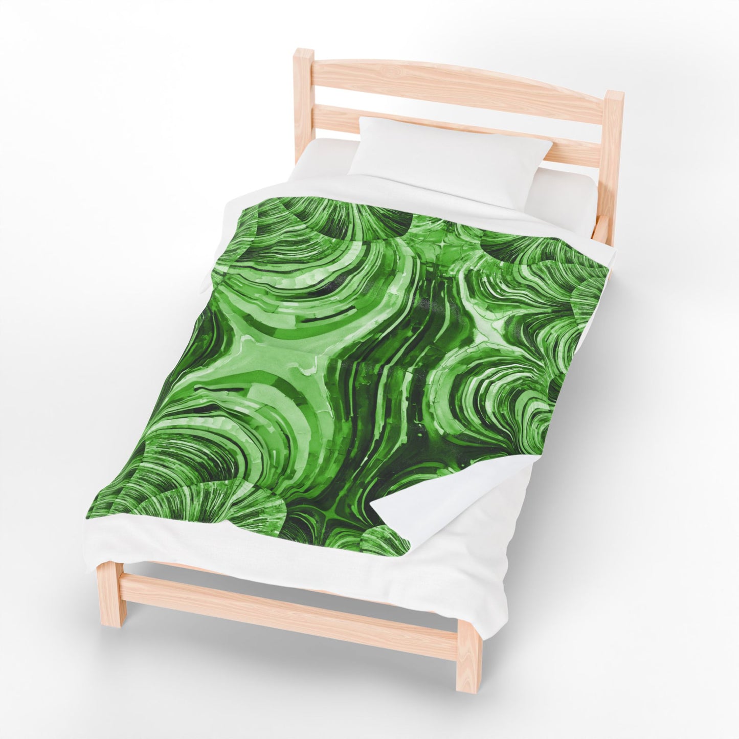 Uzi Spiral Mint Pastel Velveteen Plush Blanket, 50" x 60"