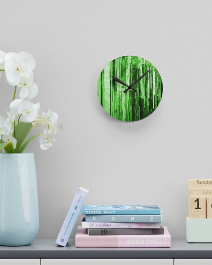 Striped Mint Pastels Acrylic Round Wall Clock, 8" x 8"
