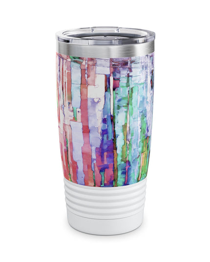 Striped Pastels Ringneck Tumbler, 20oz in white