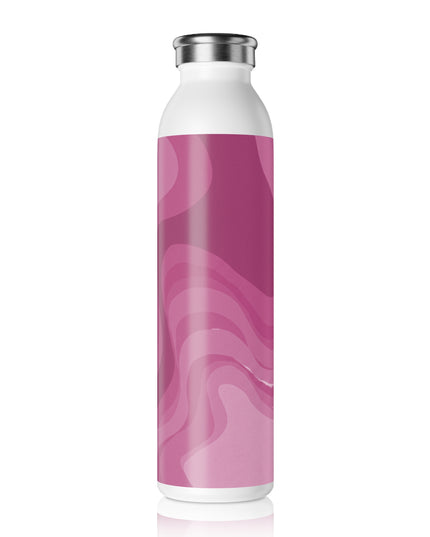 Pinky Mauve Wavey Slim Water Bottle, 20 oz White
