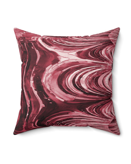 Uzi Spiral Ruby Faux Suede Square Pillow, 18" x 18"