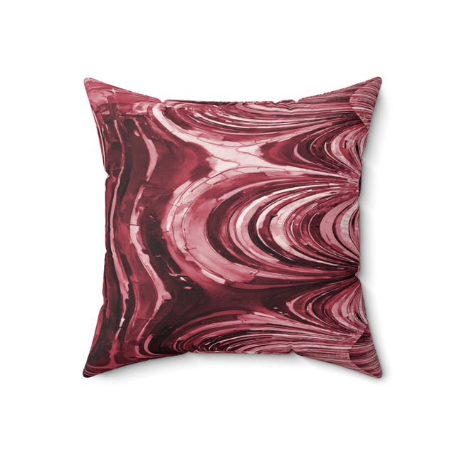 Uzi Spiral Ruby Faux Suede Square Pillow, 18" x 18"