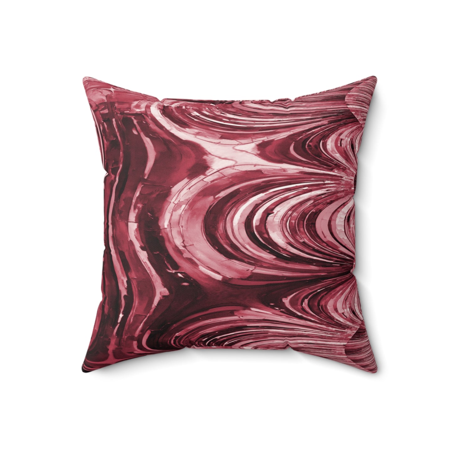 Uzi Spiral Ruby Faux Suede Square Pillow, 18" x 18"