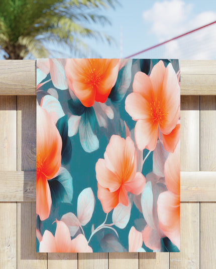 Orange Blossom Floral Bunch Beach Towel, 24" x 44"