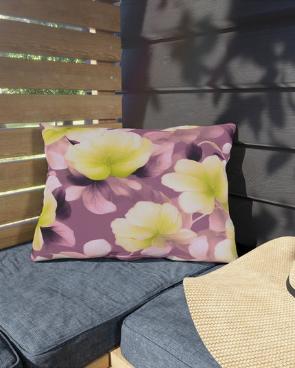 Lemon Blossom Floral Bunch Outdoor Pillow, 20" x 14"