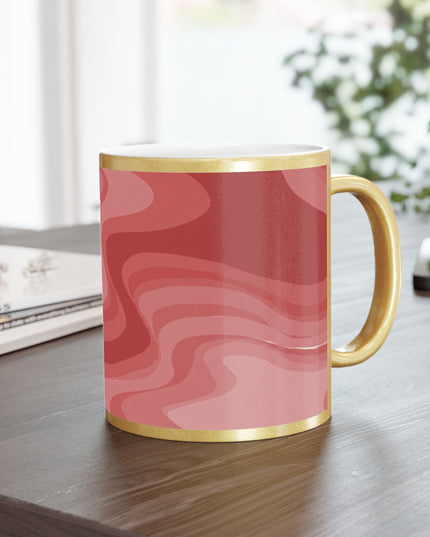 Power Red Wavey 11 oz Metallic Mug (Silver\Gold)
