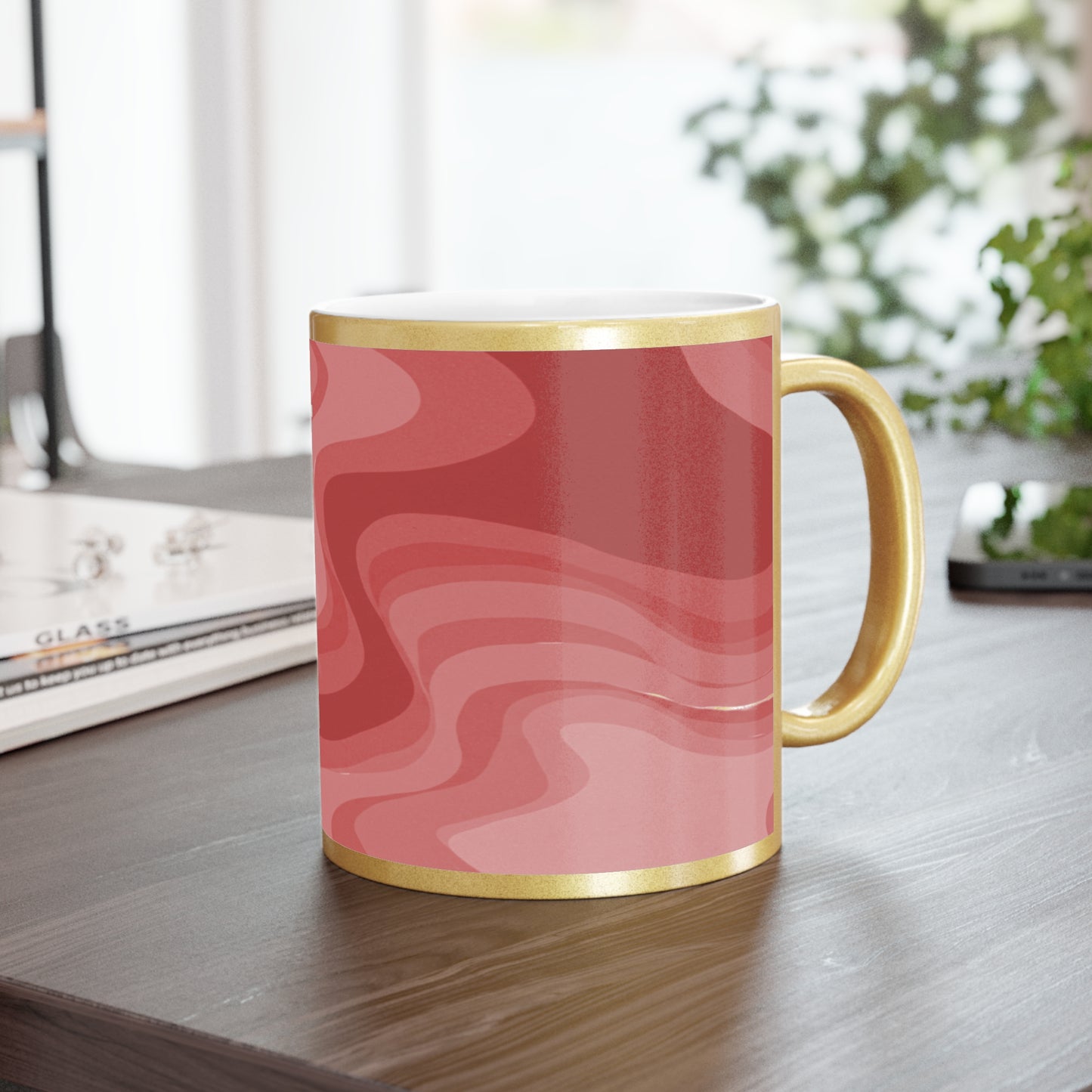 Power Red Wavey 11 oz Metallic Mug (Silver\Gold)