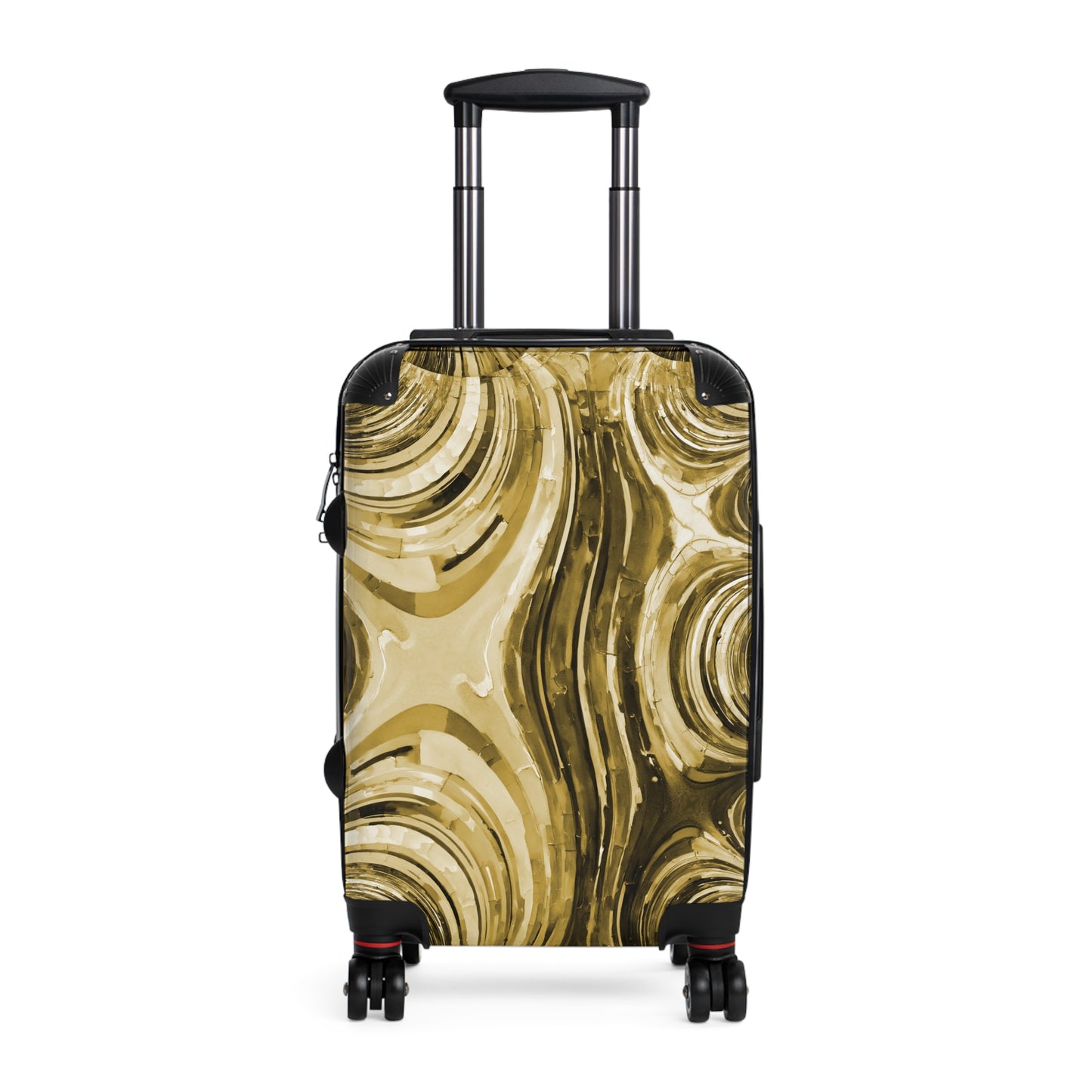 Uzi Spiral Light Brown Small Suitcase with built in lock, 4 double-wheels, telescopic handle, and ABS back hard-shell