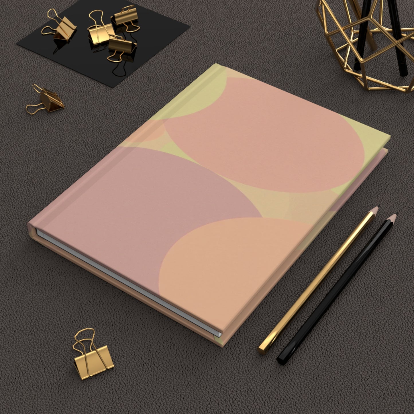 Pastel Hot Peach Patches 5.75" x 8" Hardcover Journal Matte with 150 lined pages