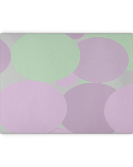 Pastel Lavender Purple and Soft Green Patches 11" x 15" Glass Cutting Board