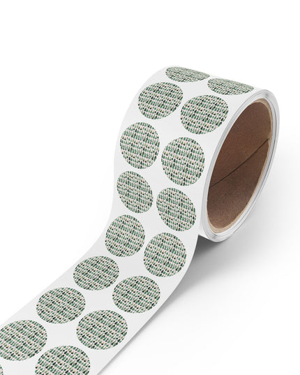 Mini Green Trees Round Sticker Label Rolls, 1" x 1"