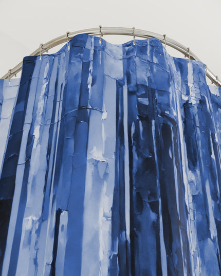 Striped Deep Blue Shower Curtains, 71" x 74"