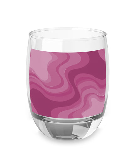 Pinky Mauve Wavey Whiskey Glass, 6 oz