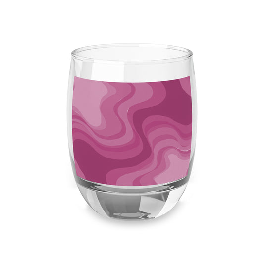 Pinky Mauve Wavey Whiskey Glass, 6 oz