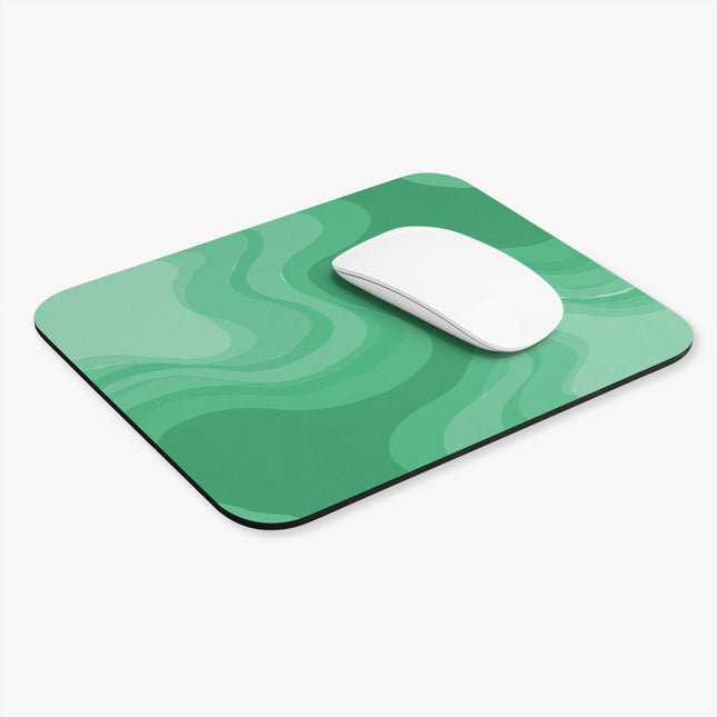 Mint Green Wavey Mouse Pad, 9" x 8" Rectangle