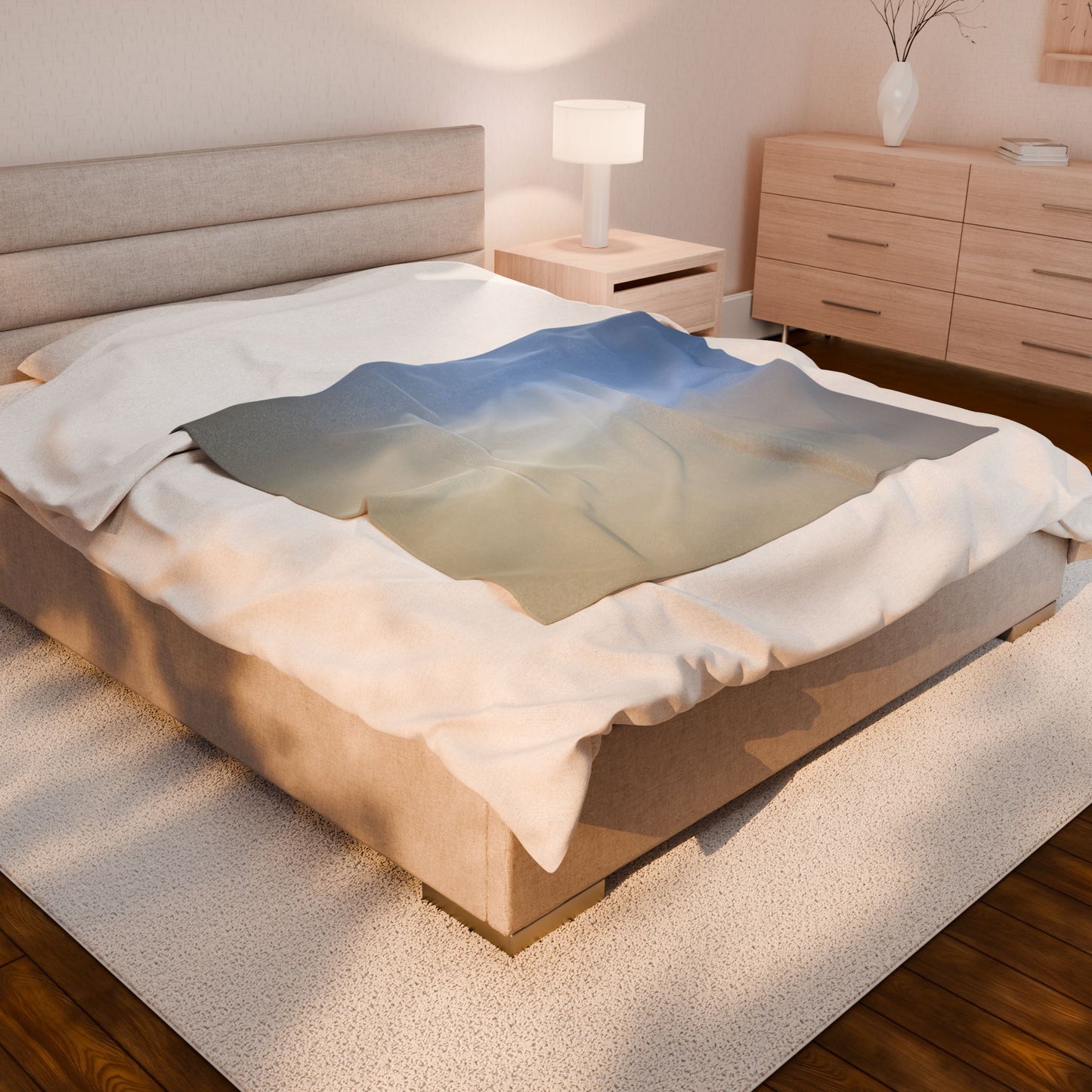 Cobalt Fade Velveteen Plush Blanket, 50" x 60"