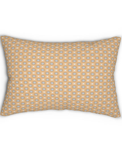 Tan Sunset Star-crossed Bodies Spun Polyester Lumbar Pillow, 20" x 14"
