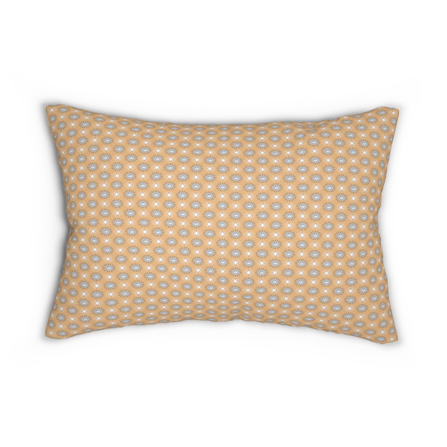 Tan Sunset Star-crossed Bodies Spun Polyester Lumbar Pillow, 20" x 14"