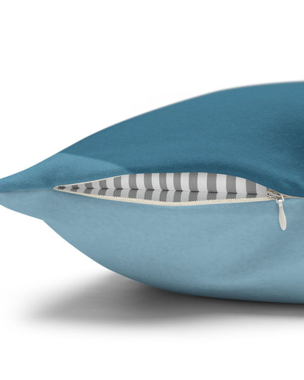 Sky Blue Wavey Spun Polyester Square Pillowcase, 14" x 14"