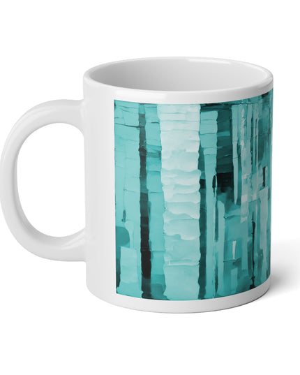 Striped Tif 20 oz White Glossy Jumbo Mug