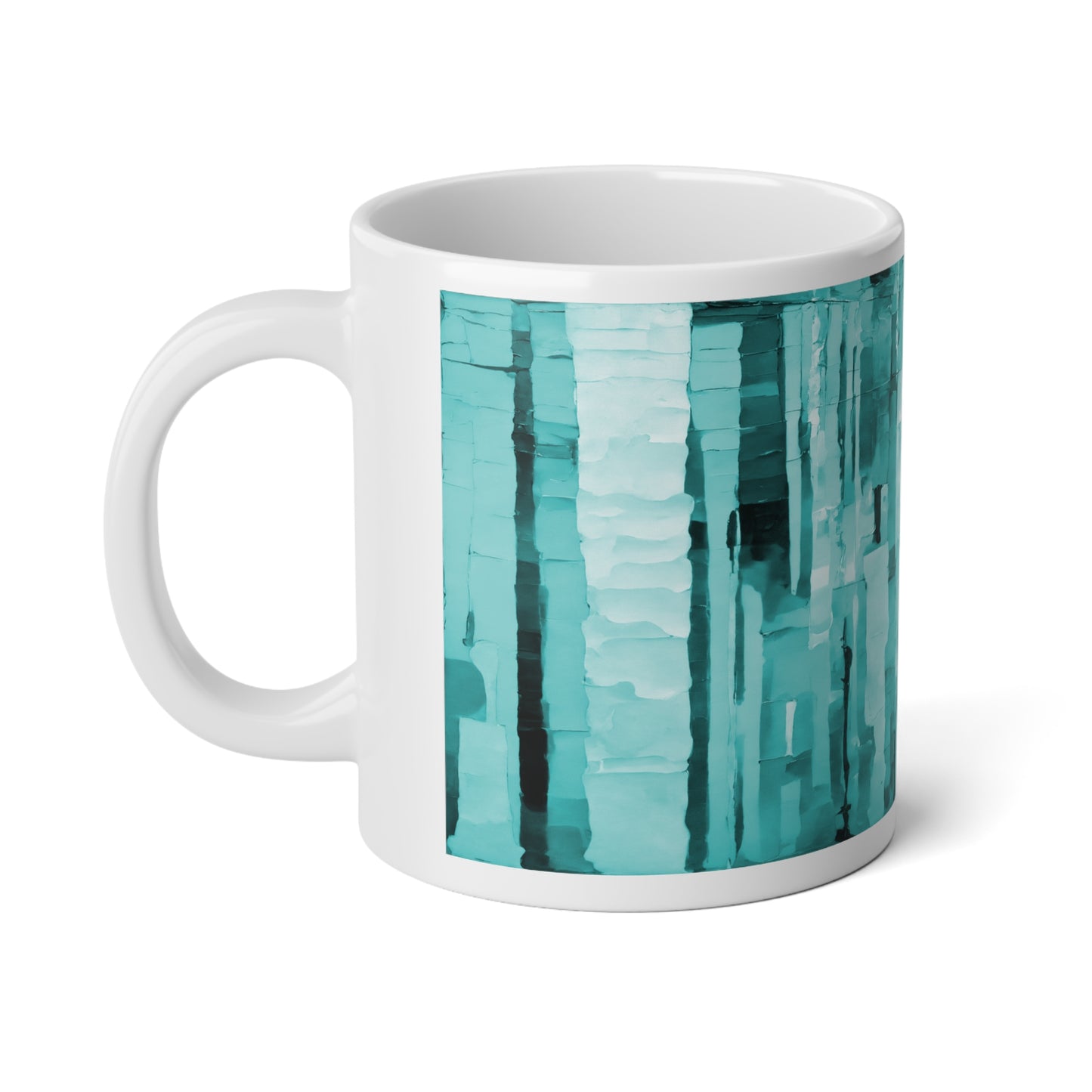 Striped Tif 20 oz White Glossy Jumbo Mug