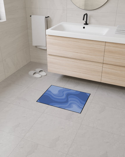 Deep Blue Wavey 18" x 24" Heavy Duty Floor Mat