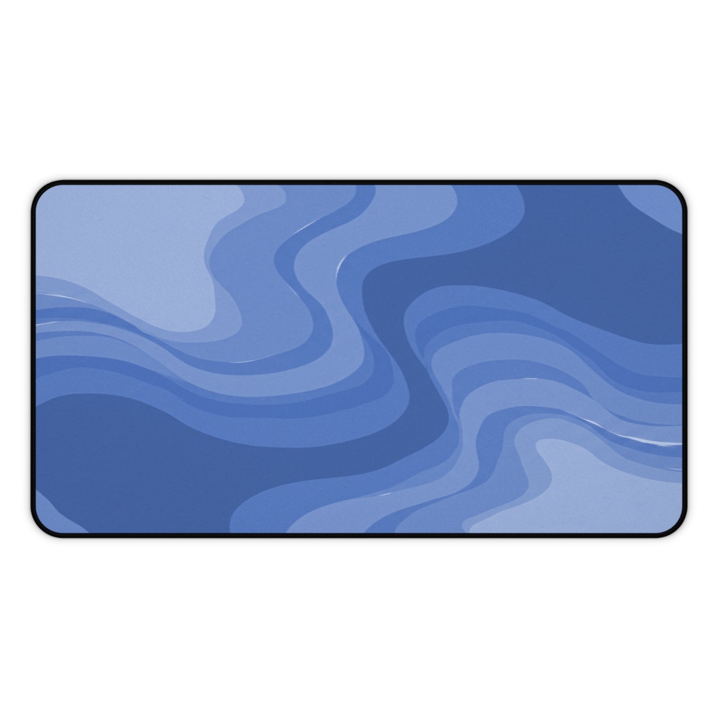 Deep Blue Wavey 12" x 22" Desk Mat