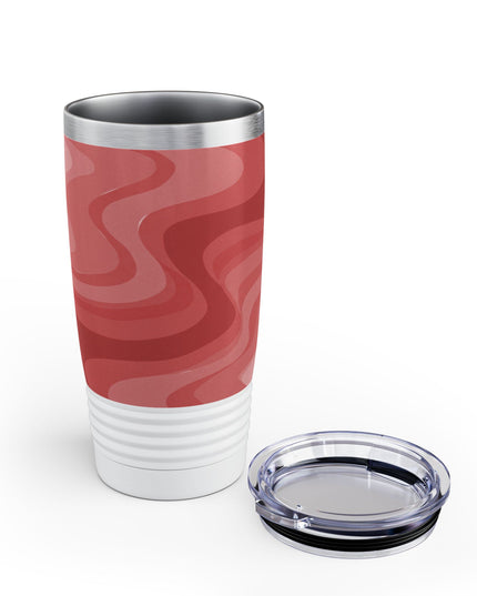 Power Red Wavey Ringneck Tumbler, 20oz in white