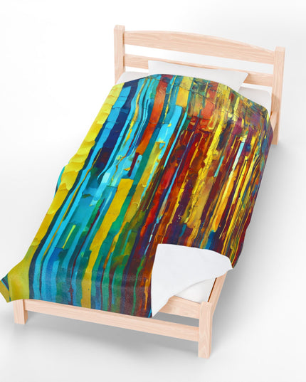 Striped Alpha Velveteen Plush Blanket, 60" x 80"