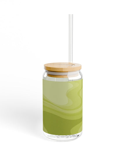 Lemon Wavey Sipper Glass, 16oz