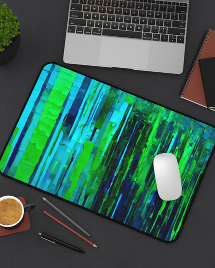 Striped Blue Green 12" x 18" Desk Mat